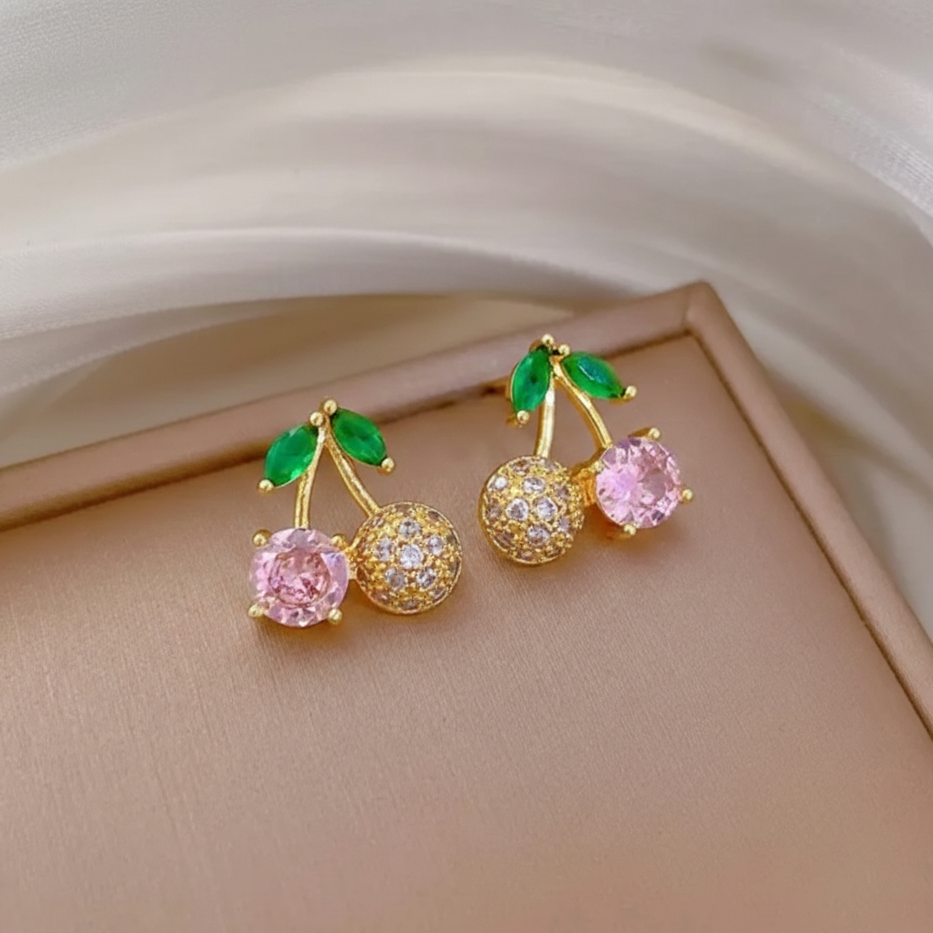 Cherry Stud Pedant and  Earring set
