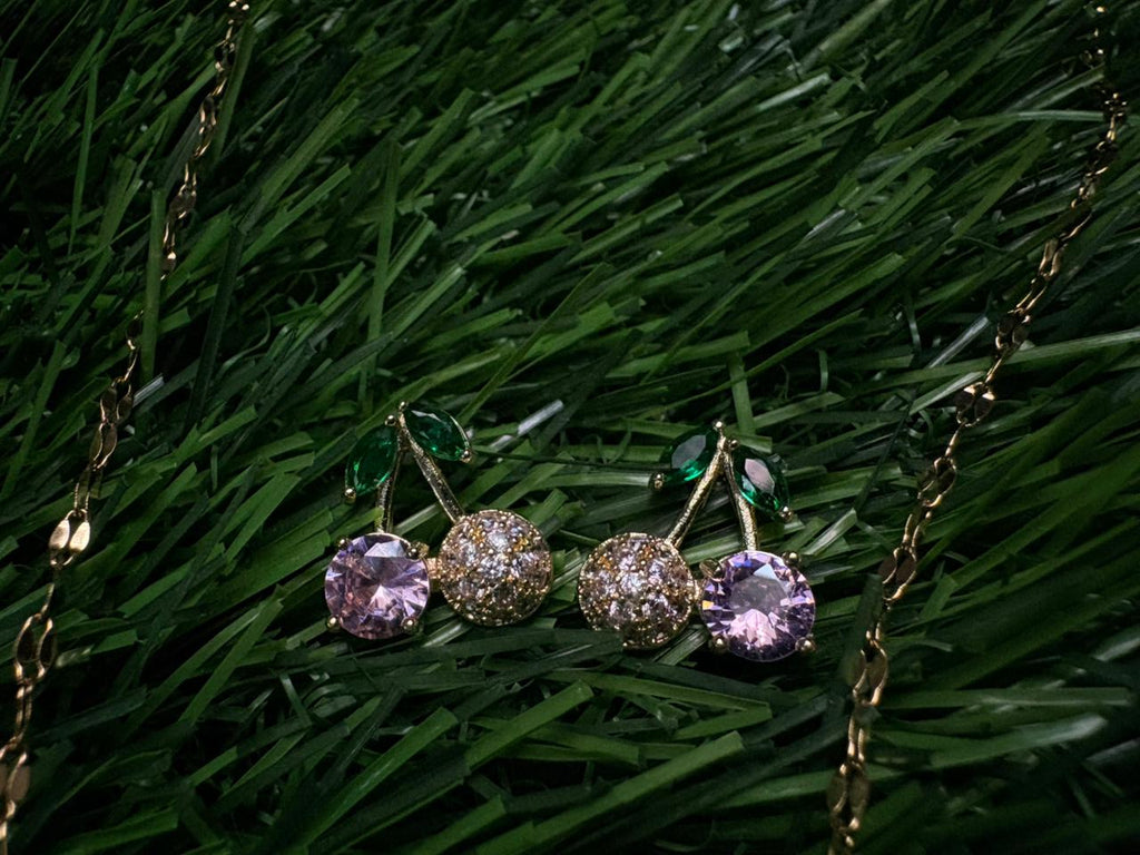 Cherry Stud Pedant and  Earring set
