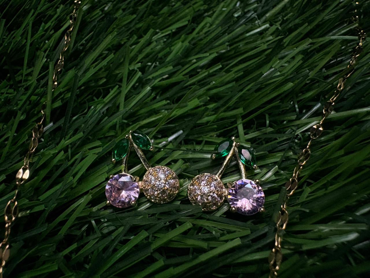 Cherry Stud Pedant and  Earring set