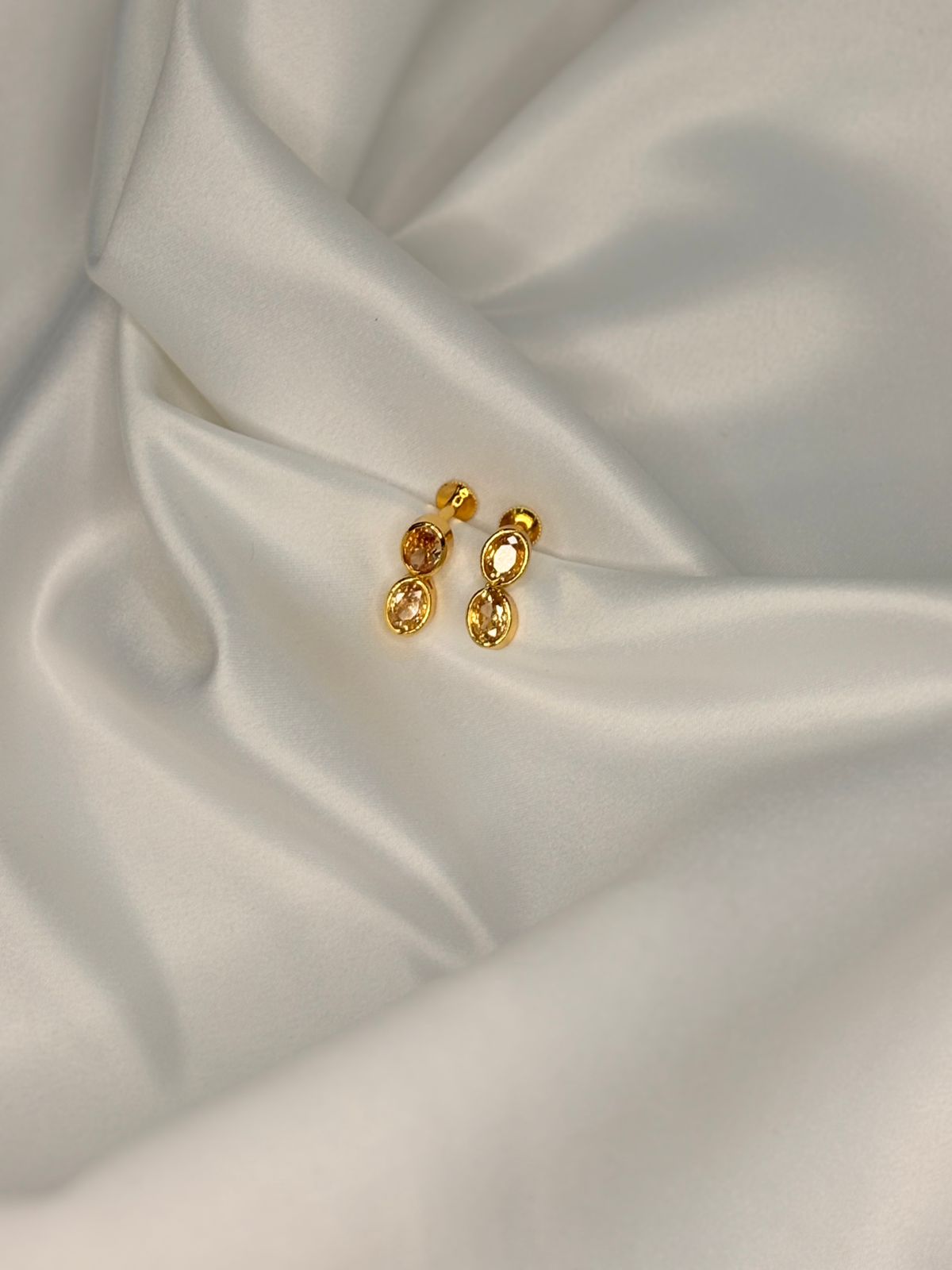 Gold-Tone  Gold colour Stone Necklace with Matching Earrings