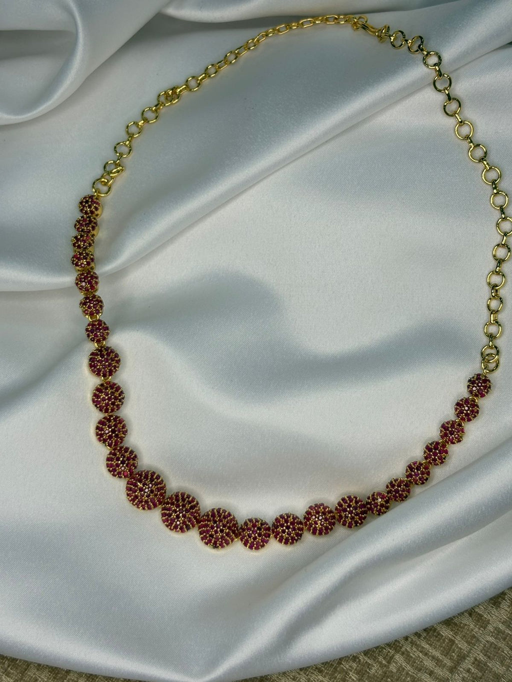 Elegant Red Ball Necklace with Matching Earrings
