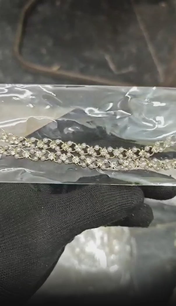 Crystal and Pearl Choker Necklace
